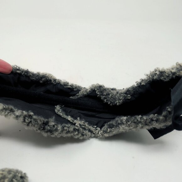 Vintage Lamb Sheep Fur Headpiece Gray Ties Poms main image 2